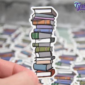 Book Stack Vinyl Sticker | Journal Stack | High quality weather proof vinyl | 1.25x3 inches