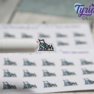 Lawn Mowing Icon Stickers |Tiny Lawn Mower on a mini sheet| Lawn Maintenance | Icon Sticker | pocket planning | White or Clear Matte