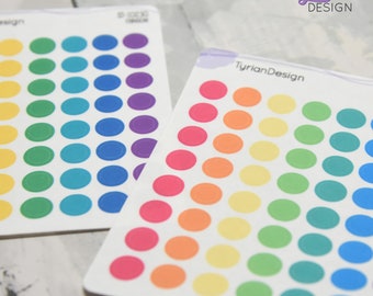 7mm Dot stickers | Color Options | 56 Stickers | 3.5 x 4.5" Sheet | Tracking Sticker | Color Coding | White or Clear Matte