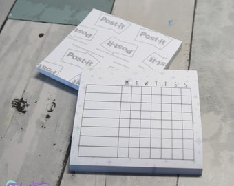 Habit Tracker Post-it Notes | Weekly Tracker sticky notes | Tracking Sticky Notes | 3x3 | 50 per pad