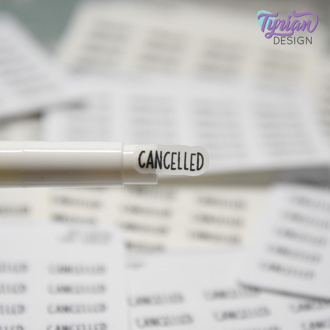 Xancalled Sticker Cancelled Stickers | Scheduling Sticker | 24 Stickers | .68 X .28
