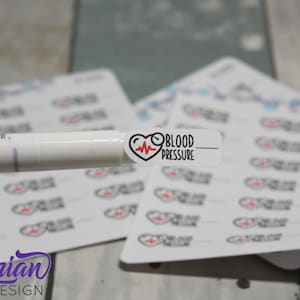 Blood Pressure Icon Stickers | BP Tracking |  Track Blood Pressure stickers Great for Planners, journals and calendars