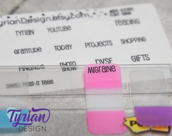 Custom Stickers for Tabs Mini Sheet for Planners and Journals. 2 size options. Clear Matte. Foil Options