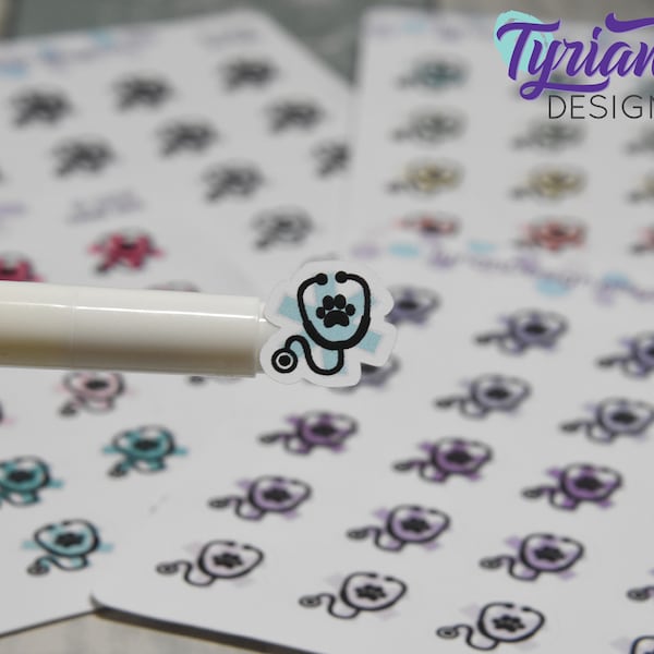 Veterinary Icon | Pet Vet Visit Stickers |  Different color options | Stickers for Planners, journals and calendars sticker sheet