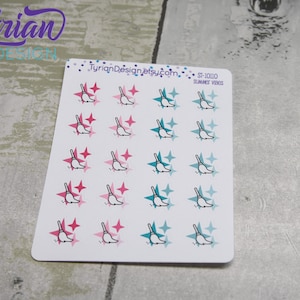 Cleaning Icon, Broom Stickers. Magic dust, Different color options. Great for budget Planners, journals and calendars. Housework Icon