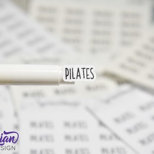 Pilates Stickers | Workout stickers | 32 stickers | .66 "x .35" elk | 3,5 x 4,5"-| Charley Lettertype