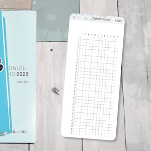 Pegatina de página completa 365 Tracker para Hobo Weeks / Hobonichi Weeks / Hoja de 3,25 x 7,5 / 1 pegatina / Tamaño para página completa