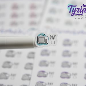 TV-Zahlungsaufkleber | Verschiedene Farboptionen | Kabel und andere TV-Abos verfolgen | Ideal für Budget-Planer, Journals und Kalender