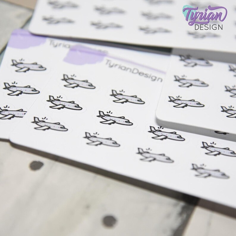 Airplane Stickers | Tiny Icon Plane Stickers | Mini Sheet | 15 Stickers ...