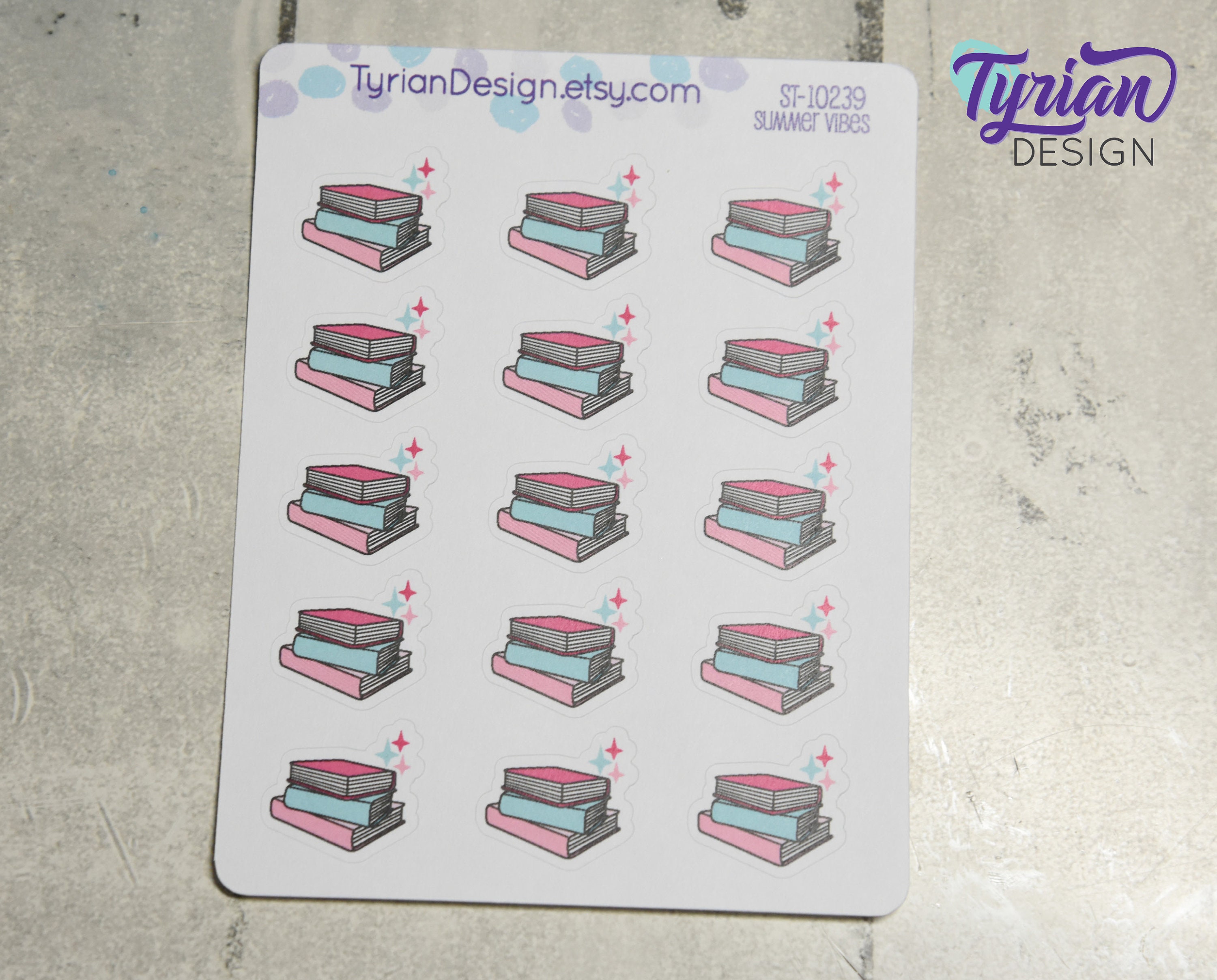 Reading Book Icon Stickers | Different Color Options | Book Stack ...