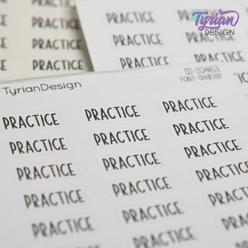 Practice Stickers | Keep Track of Practice Schedules | .76