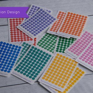 5mm Circle Dot Stickers for Planners and Journals. Dot stickers are availabe in transparent(clear matte) & white with mulitple color options