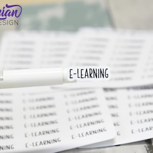 E-Learning Stickers for Planners and Journals |  Home school | 21 Stickers | 1" x .35" Sticker size | Charley Font