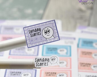 Sunday Scaries Stickers | That Sunday Night Feeling | 9 Stickers | 2 sizes | 3.5 x  4.5" Sheet | White or Clear Matte | Sassy work stickers