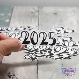 Pegatina 2025 / Pegatina de planificador 2025 / La pegatina es de vinilo resistente a la intemperie de alta calidad / 2,5 x 1,25 pulgadas