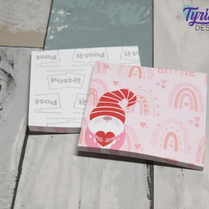 Gnome Post-it Notes | Hearts and Rainbows Gnome sticky notes | 3x3 | 50 per pad