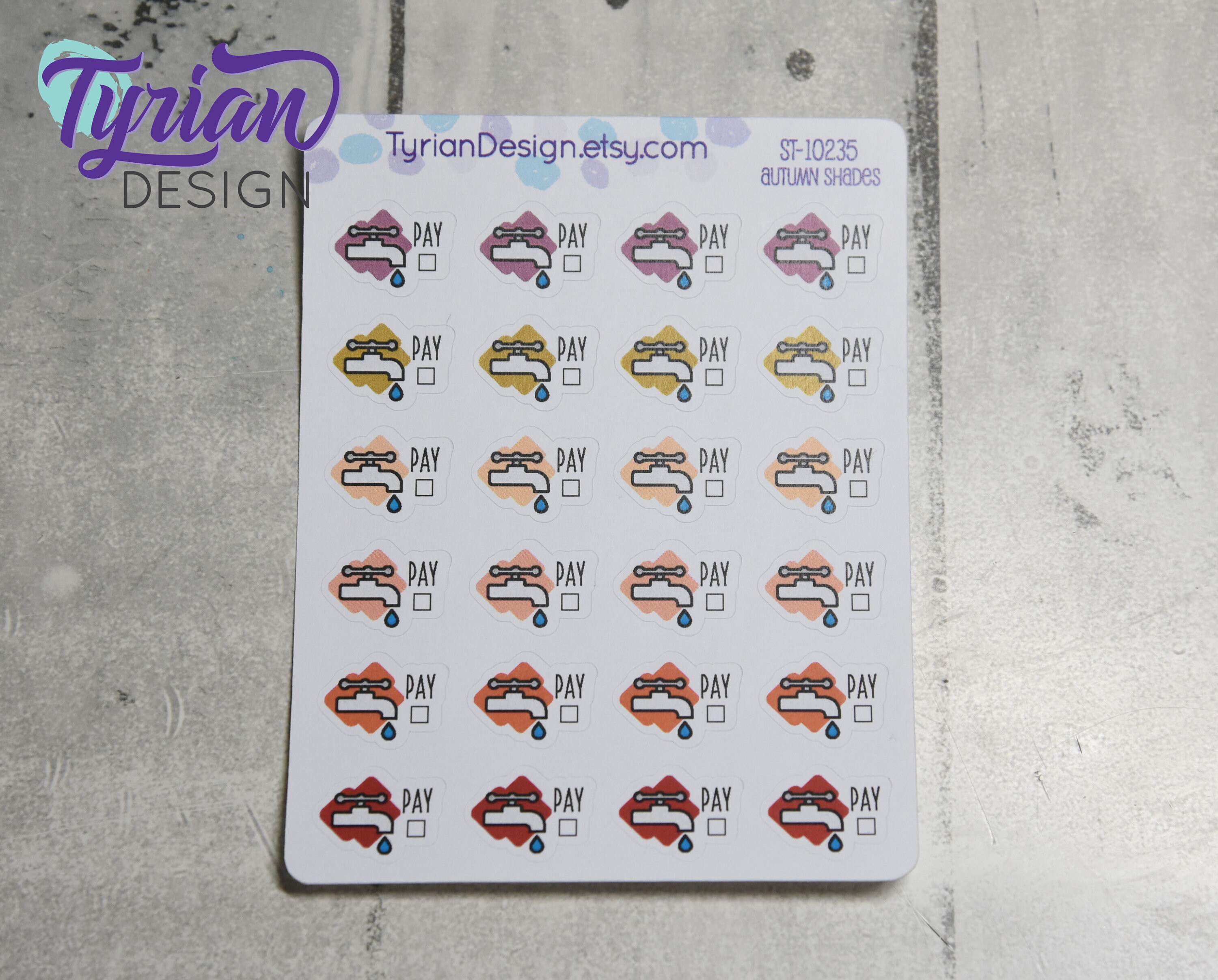 Water Payment Stickers. Different Color Options. Keep Track of the ...