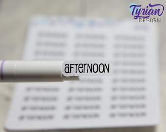 Afternoon Stickers for Planners and Journals |  30 Stickers | .95" x .3" Sticker size | Emm Font CLEARANCE