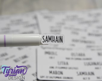 Wiccan Sabbats Mini Sheet of Stickers | Charley font | Mini Sheet | Eight Sabbat rituals| 8 stickers | .35 high