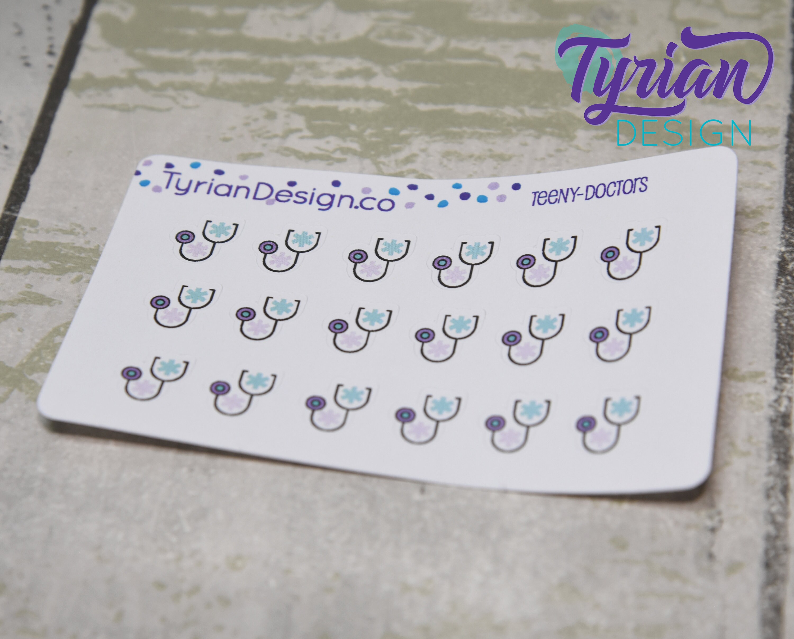 Doctor Stickers - Tiny Stethoscope Stickers on a Mini Sheet - Great for ...