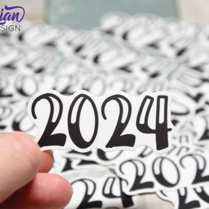Pegatina 2024 / Pegatina de planificador 2024 / La pegatina es de vinilo resistente a la intemperie de alta calidad / 2,5 x 1,25 pulgadas