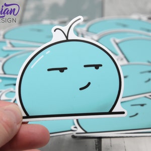 Meh Emoji Vinyl Aufkleber | Flache Emoji Aufkleber | Aufkleber ist hochwertiges wetterfestes Vinyl | 3x6cm