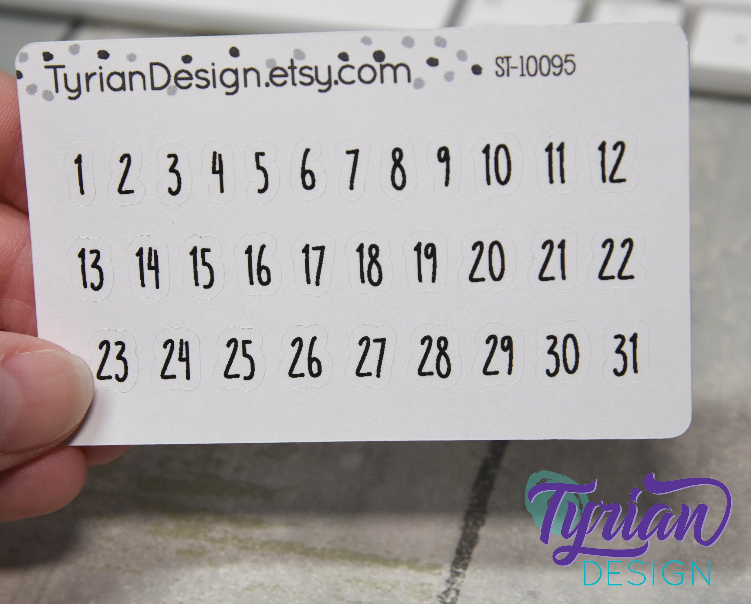Date Stickers for Planners and Journals. 1-31 Stickers - Etsy