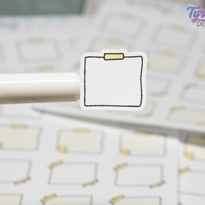 Autocollants de notes autocollantes | Différentes options de couleur | 12 autocollants dessinés à la main par feuille | Superposition d'autocollants | Sur les autocollants washi | Blanc Mat