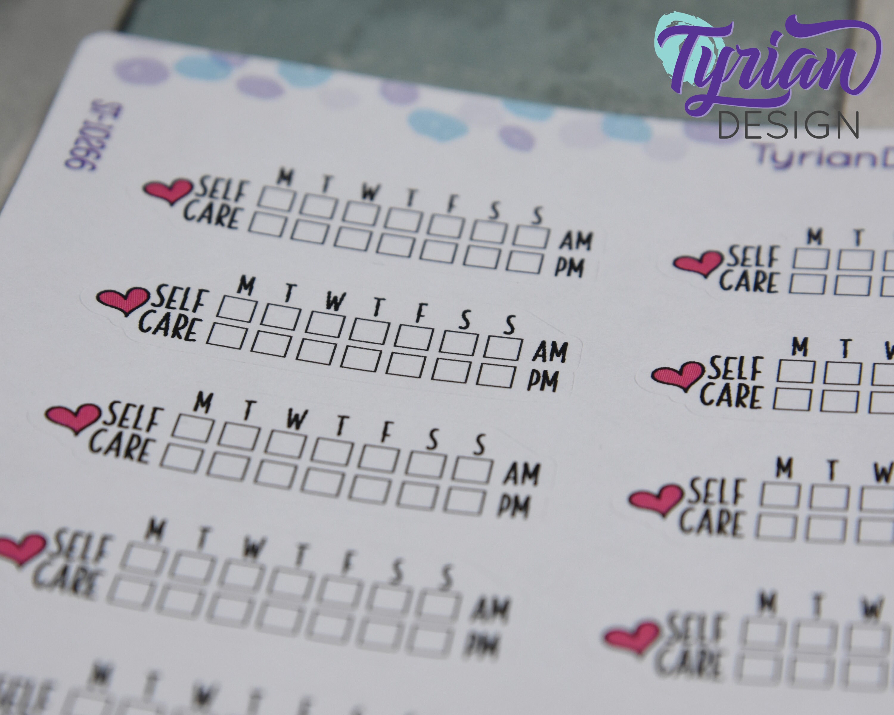 Self Care Tracker Sticker | Weekly AM PM Tracker | 18 Stickers per ...
