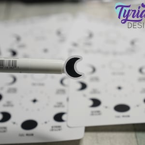 Mond Phasen Symbol Aufkleber | Mondphasen mit Extras | Mond Aufkleber ideal für Planer, Journals und Kalender