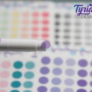 7mm Dot stickers | Color Options | 56 Stickers | 3.5 x 4.5&quot; Sheet | Tracking Sticker | Color Coding | White or Clear Matte