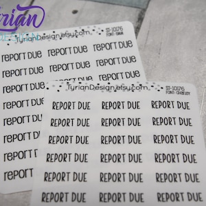 Informe de pegatinas vencidas para planificadores y diarios. Realice un seguimiento de sus informes con pegatinas disponibles en diferentes fuentes. Genial para llevar un diario