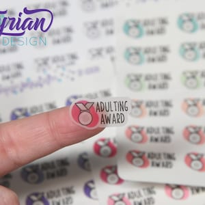 Adulting Award Stickers. Different color options.Adulting is hard use stickers Great for Planners, journals and calendars