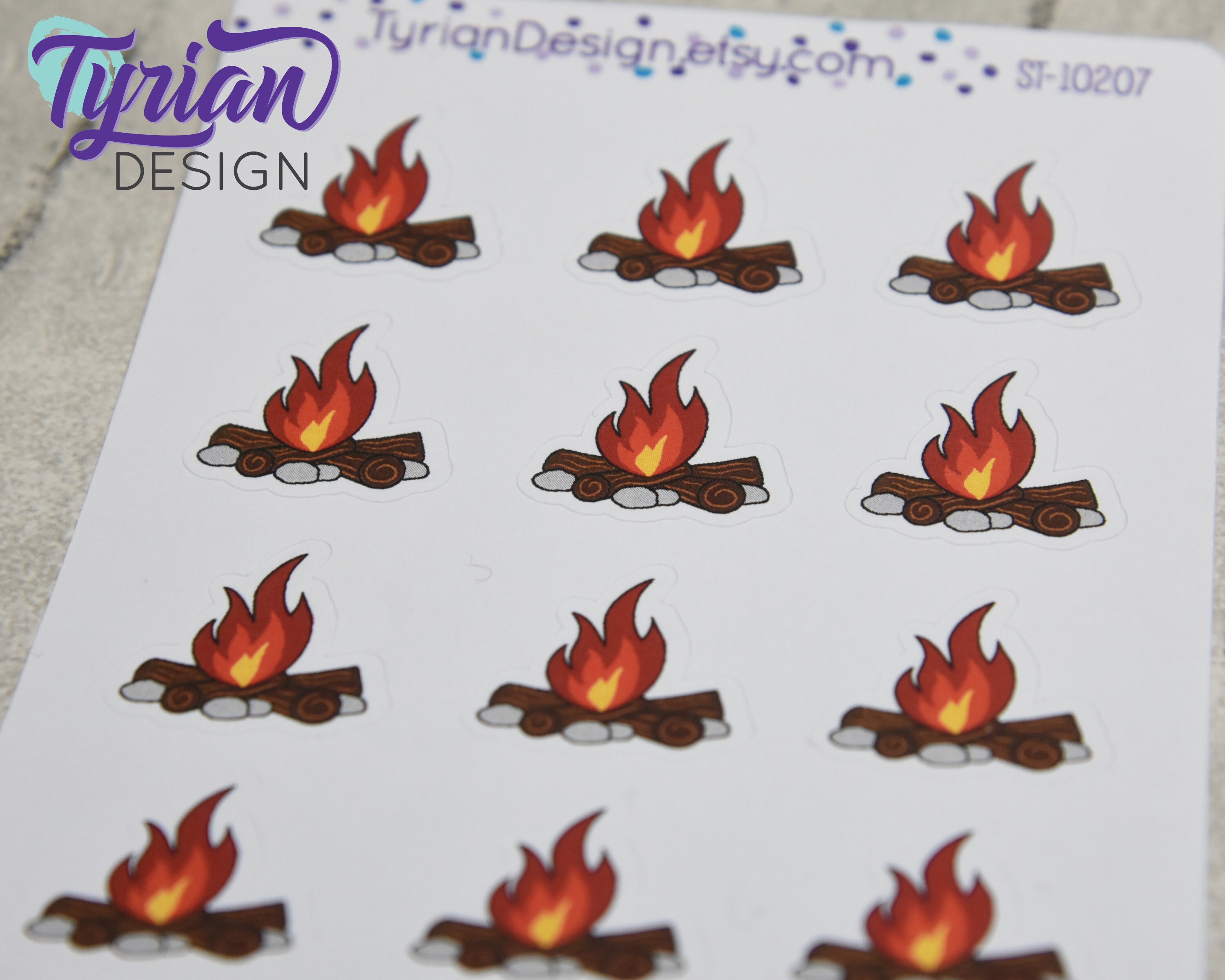 Hand Drawn Camp Fire Stickers. Are You Ready for Bon Fires Etsy
