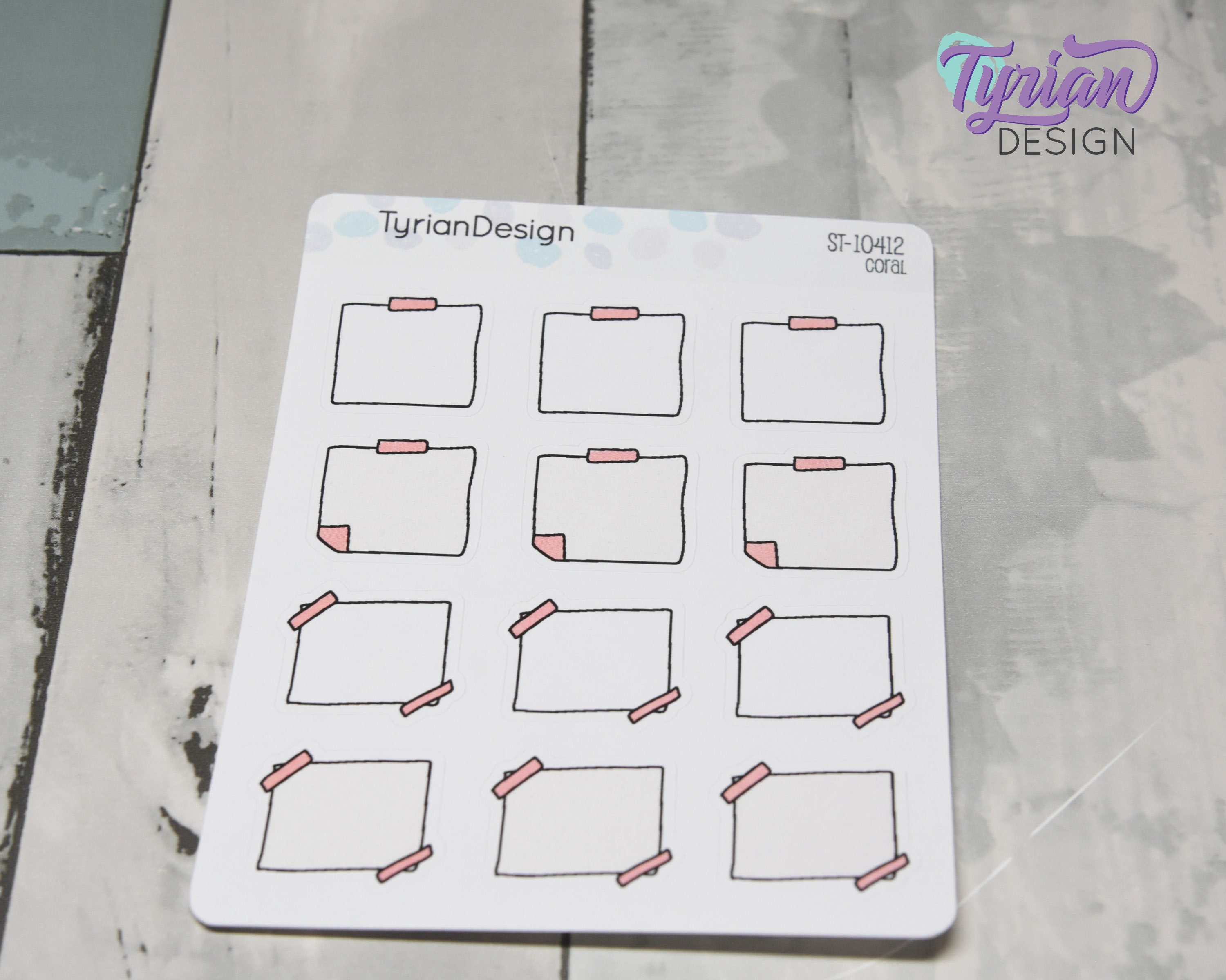 Sticky Note Stickers | Different Color Options | 12 Hand Drawn Stickers ...