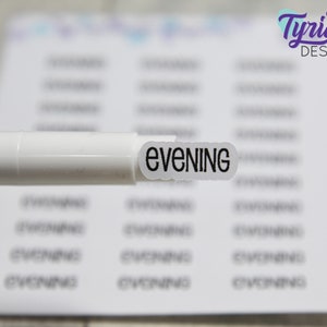 Evening Stickers for Planners and Journals |  30 Stickers | .75&quot; x .3&quot; Sticker size | Emm Font