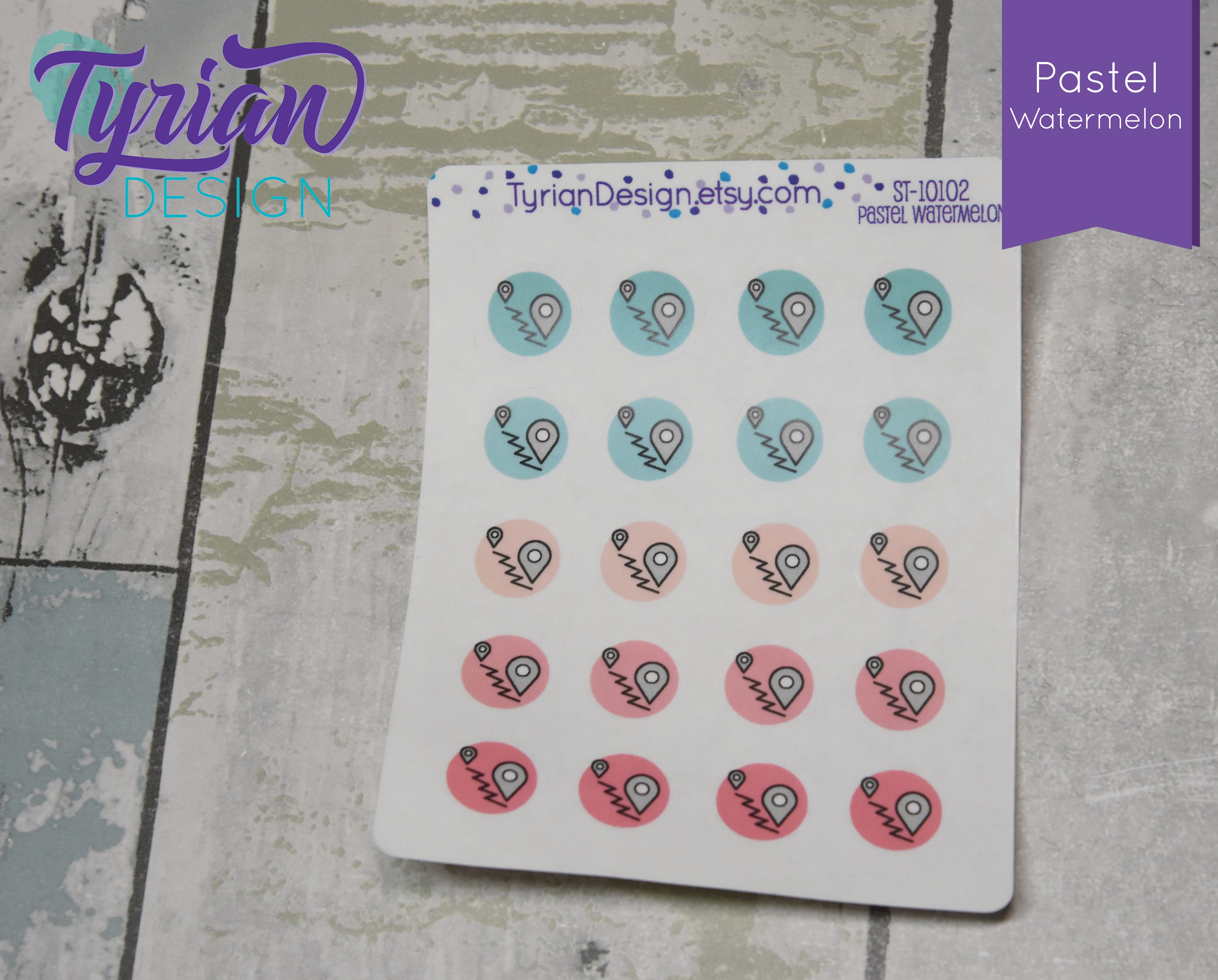 Map Icon, Route Stickers. Trip Directions, Different Color Options ...