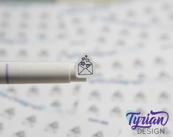 Mail Stickers | Tiny happy mail stickers on a mini sheet | For small bullet Journals, Planner, Budget, or minimalist planners