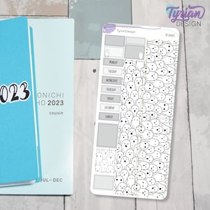 Gespenster Halloween Monatspackung | Hobonichi Wochen | Monatspackung | Einfaches Hobonichi Kit | Sonntag oder Montag Start | 3,25x7,5 Blatt | 17 Sticker