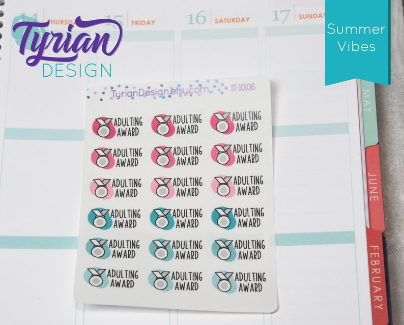 Adulting Award Stickers. Different Color Options.adulting is Hard Use ...