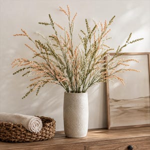 Branche de Caspia artificielle, 115 cm (45,3 pouces), fausse branche de limonium, fleur de remplissage à longue tige pour vase haut, décoration de mariage et d'intérieur