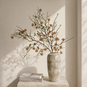 Konstgjord mjuk gummibärgren, konstgjord höstbärstjälk, Wabi Sabi torkad blommastildekor, bohemisk vasfyllning för höstheminredning