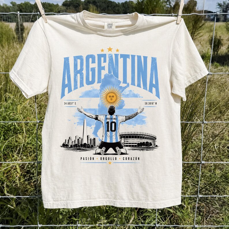 Argentina World Cup 2026 PNG Bundle, Vintage Argentina Soccer Design ...