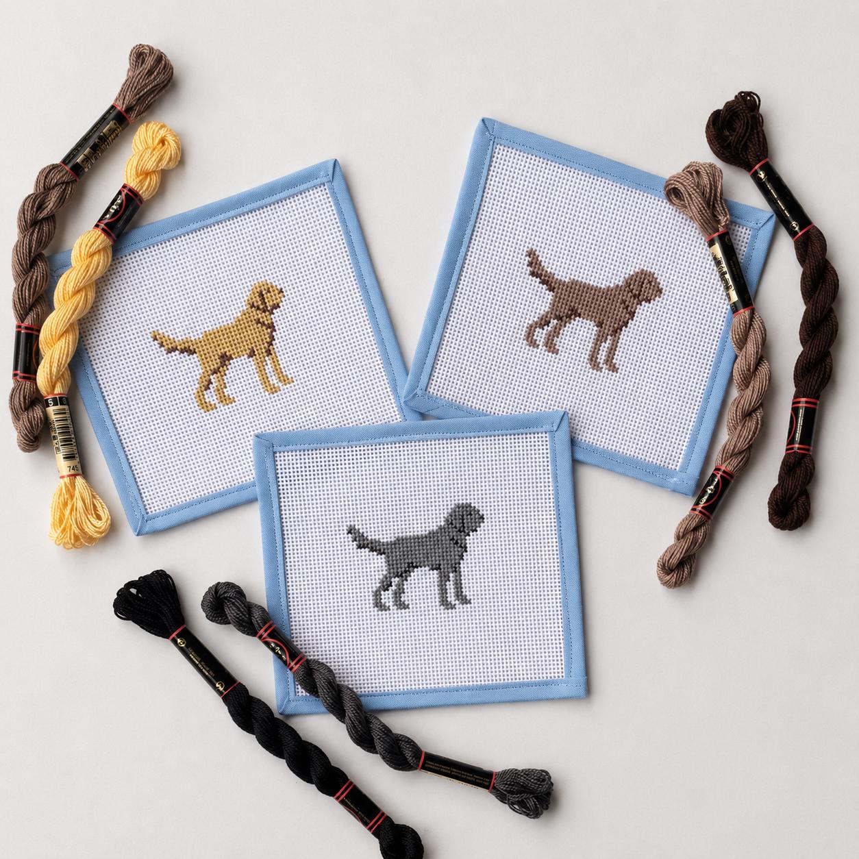 Labrador Retriever Needlepoint Canvas Hand-Painted 13 Mesh