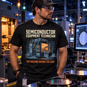 Halbleitertechniker – Maschine hinter dem Chip – Schwarzes Baumwoll-T-Shirt