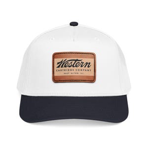 Gorra de béisbol Western Cartridge Company con parche de cuero / Gorra con logo retro