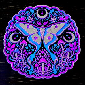 Lunar Moth - 3D Wall Art, Glow-in-the-Dark or Matte Celestial Relief bild 4