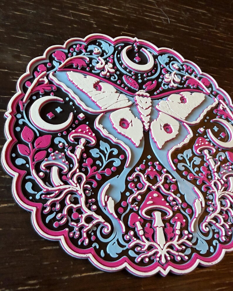 Lunar Moth - 3D Wall Art, Glow-in-the-Dark or Matte Celestial Relief bild 2
