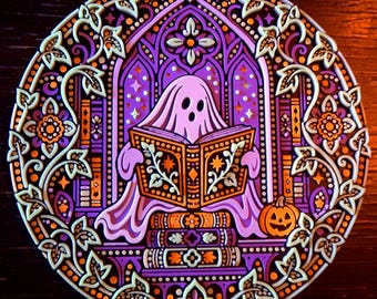 Glow in the Dark Bookish Wall Art - Tomegeist, 9 in UV 3D Relief
