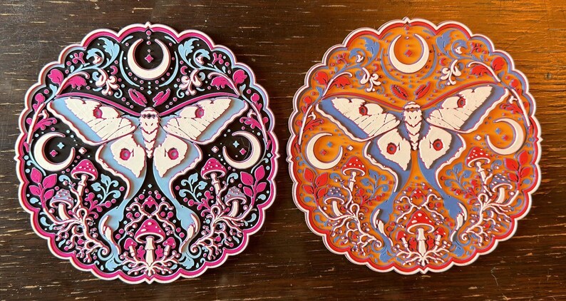 Lunar Moth - 3D Wall Art, Glow-in-the-Dark or Matte Celestial Relief bild 10